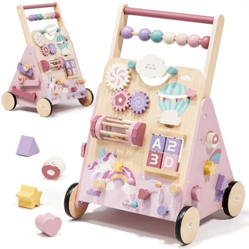 Porteur bebe bois Lehoo Castle avec jeux d éveil