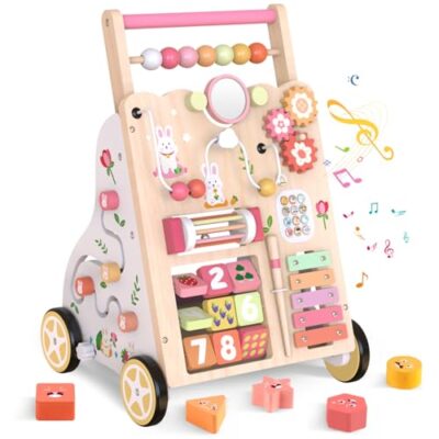 Porteur bebe bois Weilim avec activités Montessori