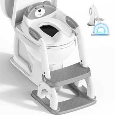 Réducteur de toilette enfant 2 en 1 pliable avec marchepied