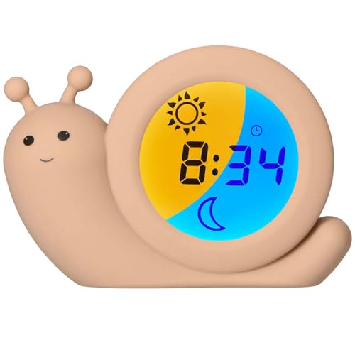 Réveil éducatif enfant escargot avec veilleuse