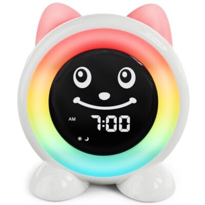 Reveil educatif enfant jour nuit avec veilleuse 11 couleurs