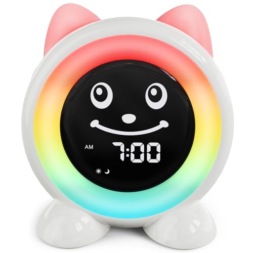 Reveil educatif enfant jour nuit avec veilleuse 11 couleurs