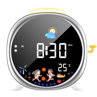Réveil éducatif enfant jour nuit avec veilleuse rechargeable