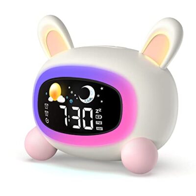 Réveil éducatif enfant jour nuit lumineux lapin LEMNOI