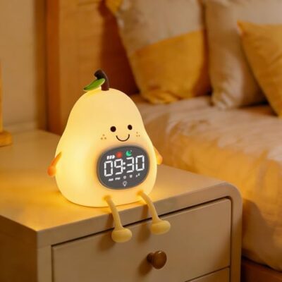 Reveil educatif enfant poire veilleuse jour nuit WUYOR