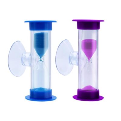 Sablier minuteur enfant avec ventouse, lot 2 et 3 minutes