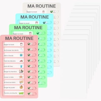 Tableau de routine enfant lot de 4 tableaux colorés