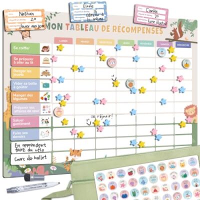Tableau de routine enfant magnétique semainier BIROYAL
