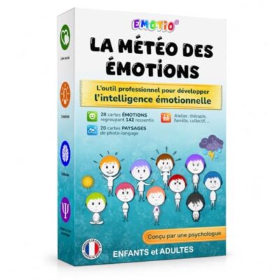 Tableau des emotions enfant avec cartes et paysages