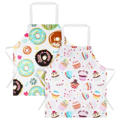 Tablier enfant cuisine imperméable ABOHU, lot de 2