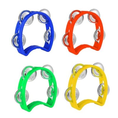 Tambourin enfant percussion demi lune a main lot de 4
