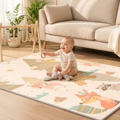 Tapis eveil bebe pliable COSYLAND réversible 120 x 180 cm