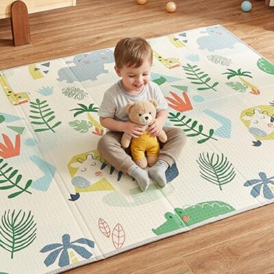 Tapis eveil bebe pliable jungle épais et doux 180x150 cm