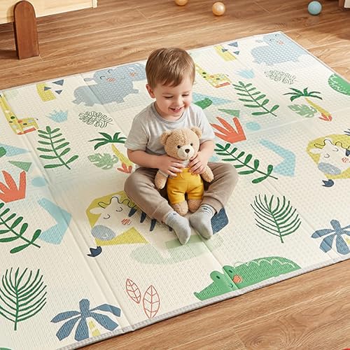 Tapis eveil bebe pliable jungle épais et doux 180x150 cm
