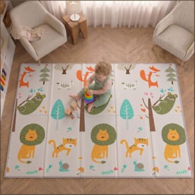 Tapis eveil bebe pliable réversible 200 x 150 cm