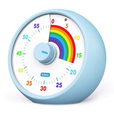 Timer visuel enfant 60 minutes arc en ciel bleu