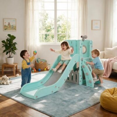 Toboggan bebe interieur 4 en 1 avec rangement et télescope