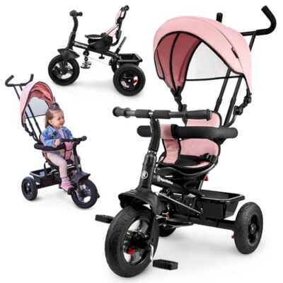 Tricycle evolutif bebe 3 en 1 avec guidon parental