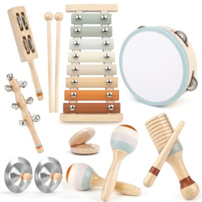 Xylophone enfant bois et coffret de percussions Joyreal