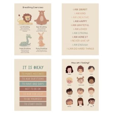 Affiche d’affirmation animale ED-Lumos sur toile, 20 x 30 cm