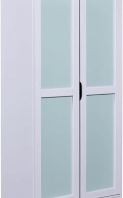 Armoire à deux portes Inter Link en pin massif vert sauge et gris