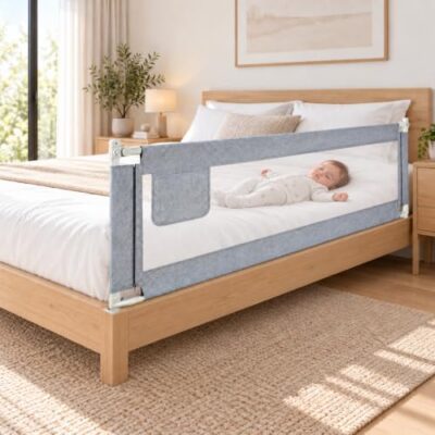 Barrière de lit Kidsgigglz 180 cm à maille respirante et levage vertical
