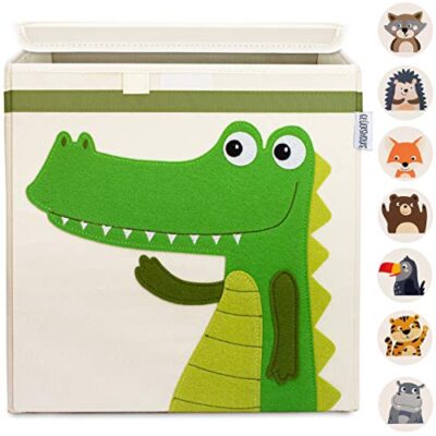 Boîte de rangement enfant GLÜCKSWOLKE avec couvercle et crocodile