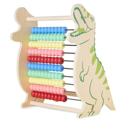 Boulier dinosaure Twig & Leaf en bois FSC aux perles colorées
