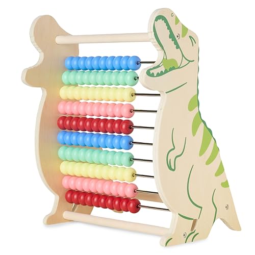 Boulier dinosaure Twig & Leaf en bois FSC aux perles colorées