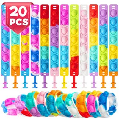 Bracelet pop it en silicone JUAUO, boutons en forme d’ours
