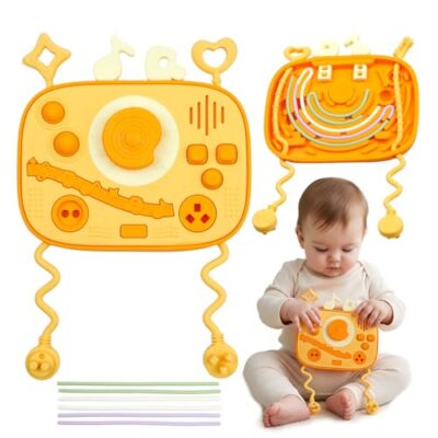 Busy board en silicone JOYVOVO, double face avec labyrinthes et cordons