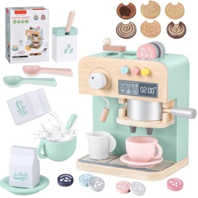 Cafetière en bois YOOHBERRYS avec moulin et 22 accessoires de barista