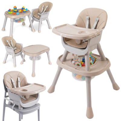 Chaise haute 4 en 1 Twinly Ani avec table et chaise enfant
