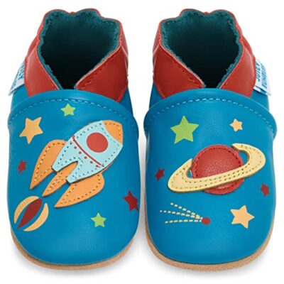 Chausson bébé en cuir souple Juicy Bumbles à semelle en daim