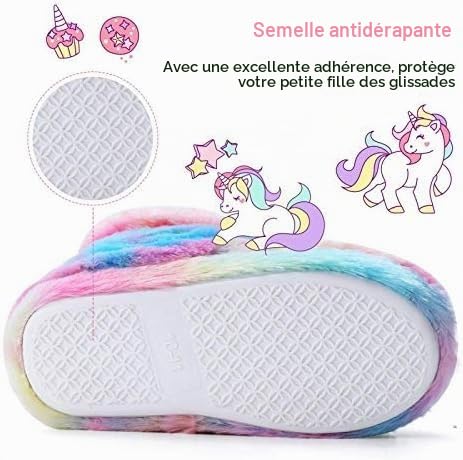 Chausson botte en peluche Dream Bridge, licorne multicolore, vue 4