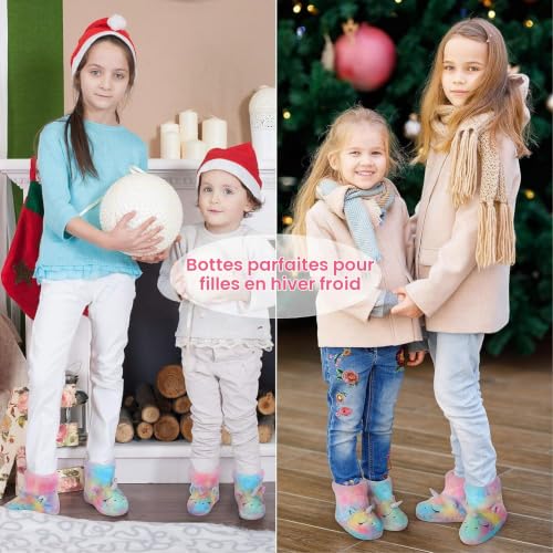 Chausson botte en peluche Dream Bridge, licorne multicolore, vue 6