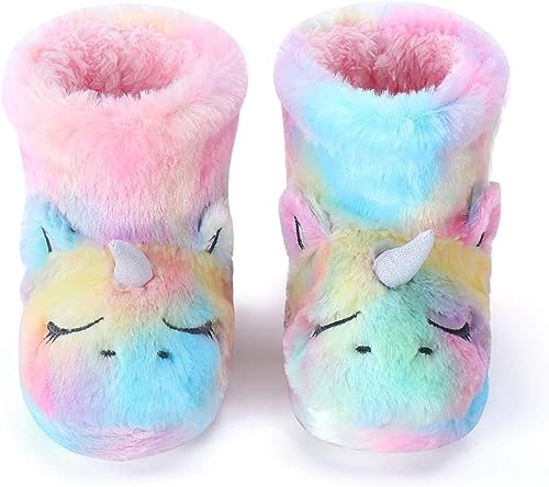 Chausson botte en peluche Dream Bridge, licorne multicolore