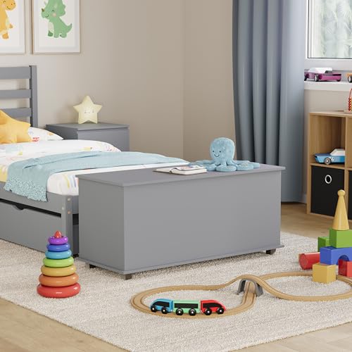 Coffre à jouets en bois gris Leon, Vida Designs, avec couvercle