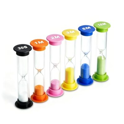 Coffret de 6 sabliers colorés lomdung, de 30 secondes à 10 minutes