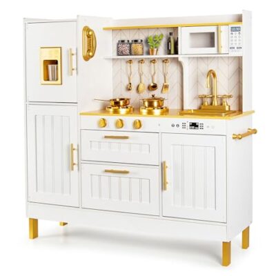 Cuisine en bois pour enfant Leomark Gold, avec détails dorés