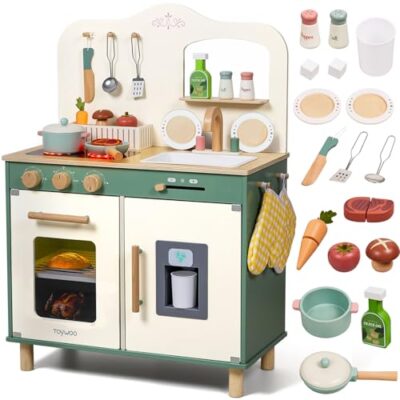 Cuisine en bois Toywoo pour enfant avec lumière, son et évier