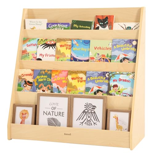 Étagère à livres en bois Bateso à quatre niveaux pour enfant
