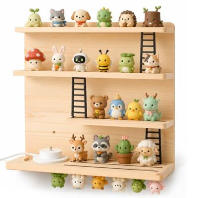 Étagère magnétique en pin massif VeftBltrem pour figurines Tonies