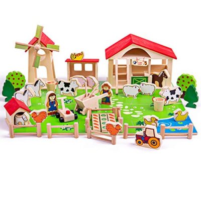 Ferme jouet Bigjigs Toys multicolore, 48 pièces de jeu dès 3 ans