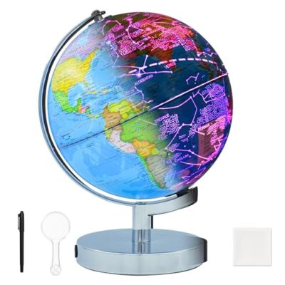 Globe terrestre lumineux KAIMC 20 cm avec carte des 88 constellations