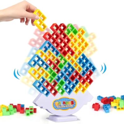Jeu d’équilibre Tetra Tower TLHWIN en blocs colorés empilables