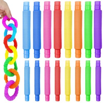 Jeu de 16 pop tubes sensoriels OUDQFCJ en 8 couleurs