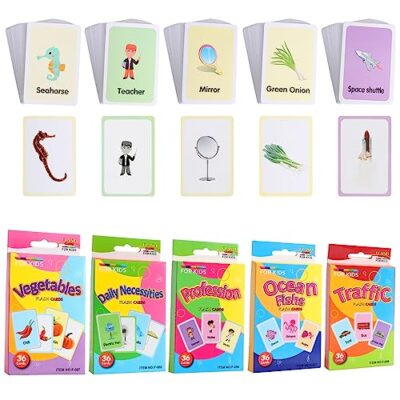 Jeu de cartes flash de vocabulaire LUCKNIGHT, 180 cartes recto-verso