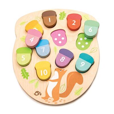 Jeu de comptage en bois Tender Leaf avec glands et écureuil