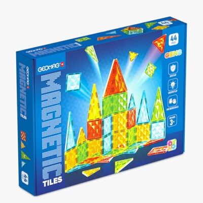 Jeu de construction magnétique Geomag Gems, 44 tuiles translucides